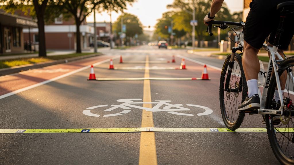 Test de freinage sur une piste cyclable