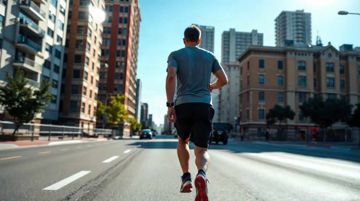 Plan marathon 4h : l’allure exacte et le programme semaine par semaine Coureur sur route lors d'un marathon urbain