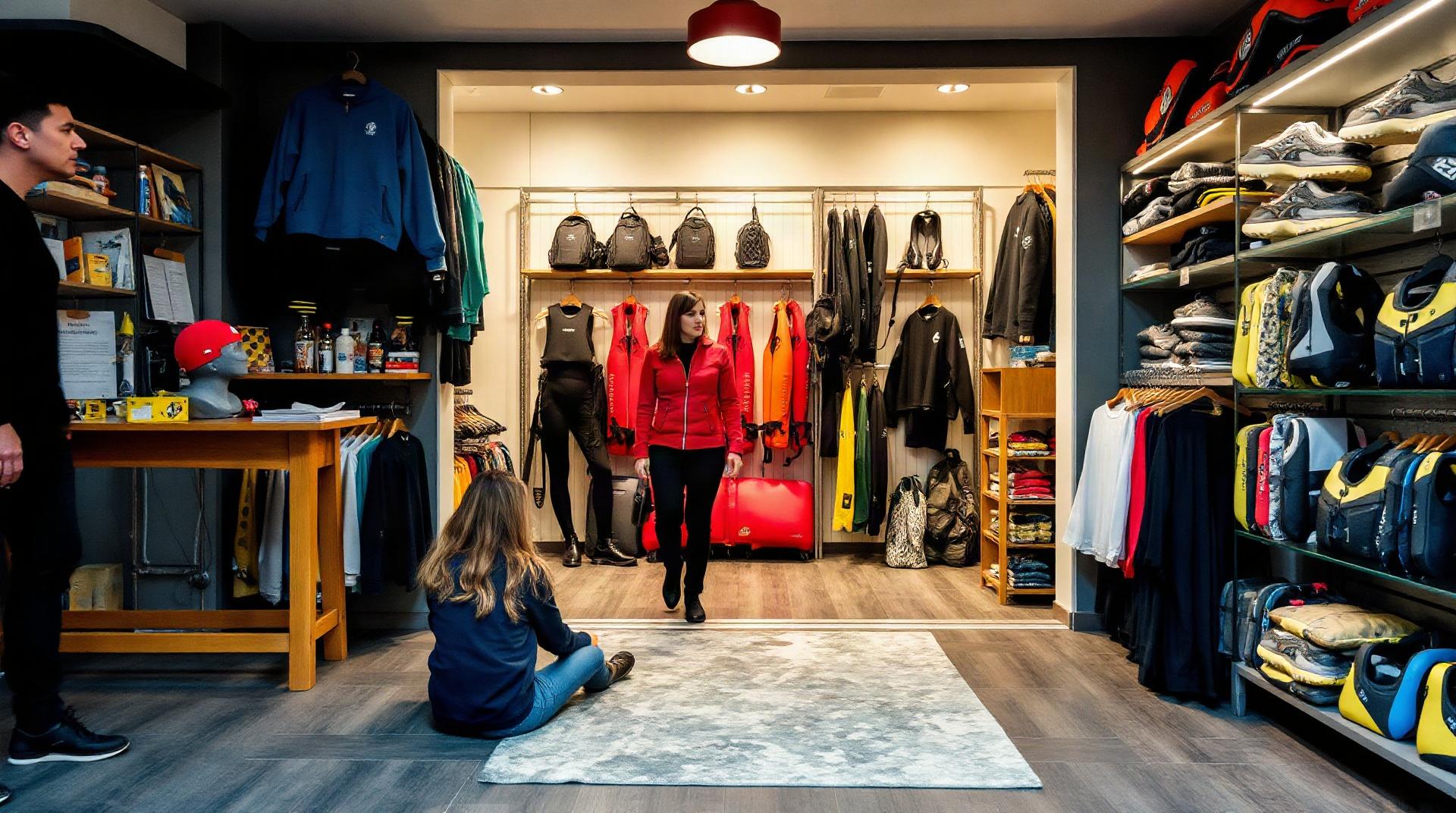 Rayon matériel de plongée dans une boutique spécialisée