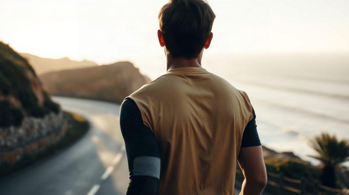 Nicolas Spiess : le coureur havrais qui s’illustre sur marathon et trail Coureur masculin sur une route côtière au lever du soleil