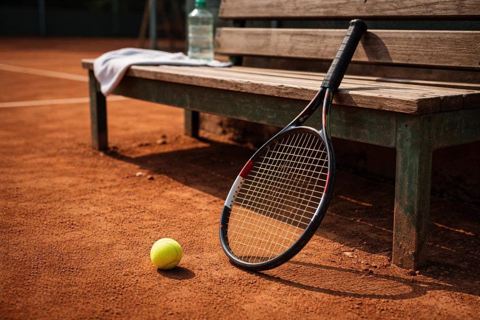 Gros plan sur le cordage tendu d'une raquette de tennis pendant une frappe